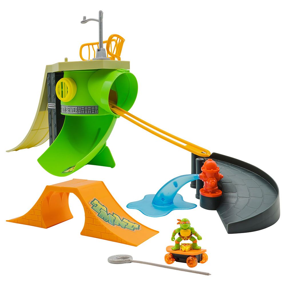 تينيج ميوتانت نينجا تيرتلز - مجموعة ألعاب منتزه التزلج المجنون - 19 قطعة