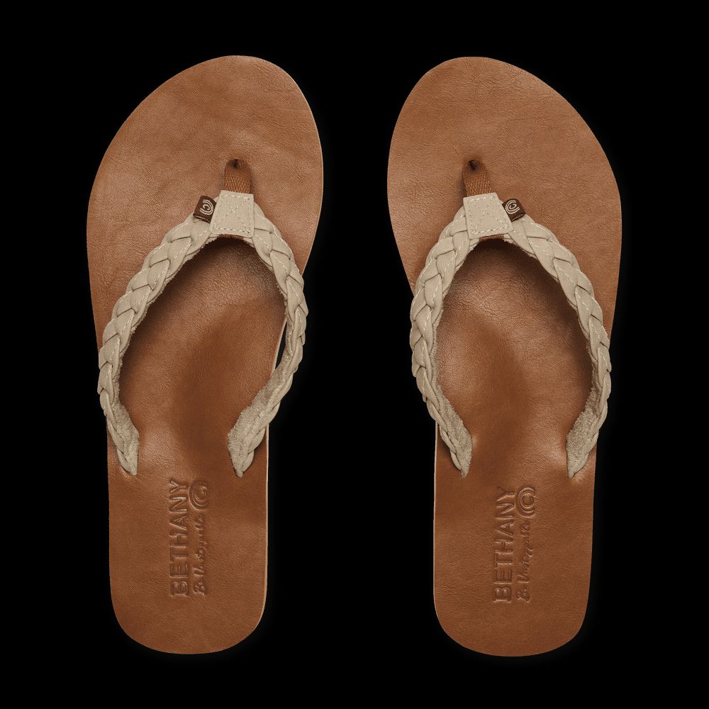 Cobian - Women's Bethany Braided Pacifica Flip Flop - Cream