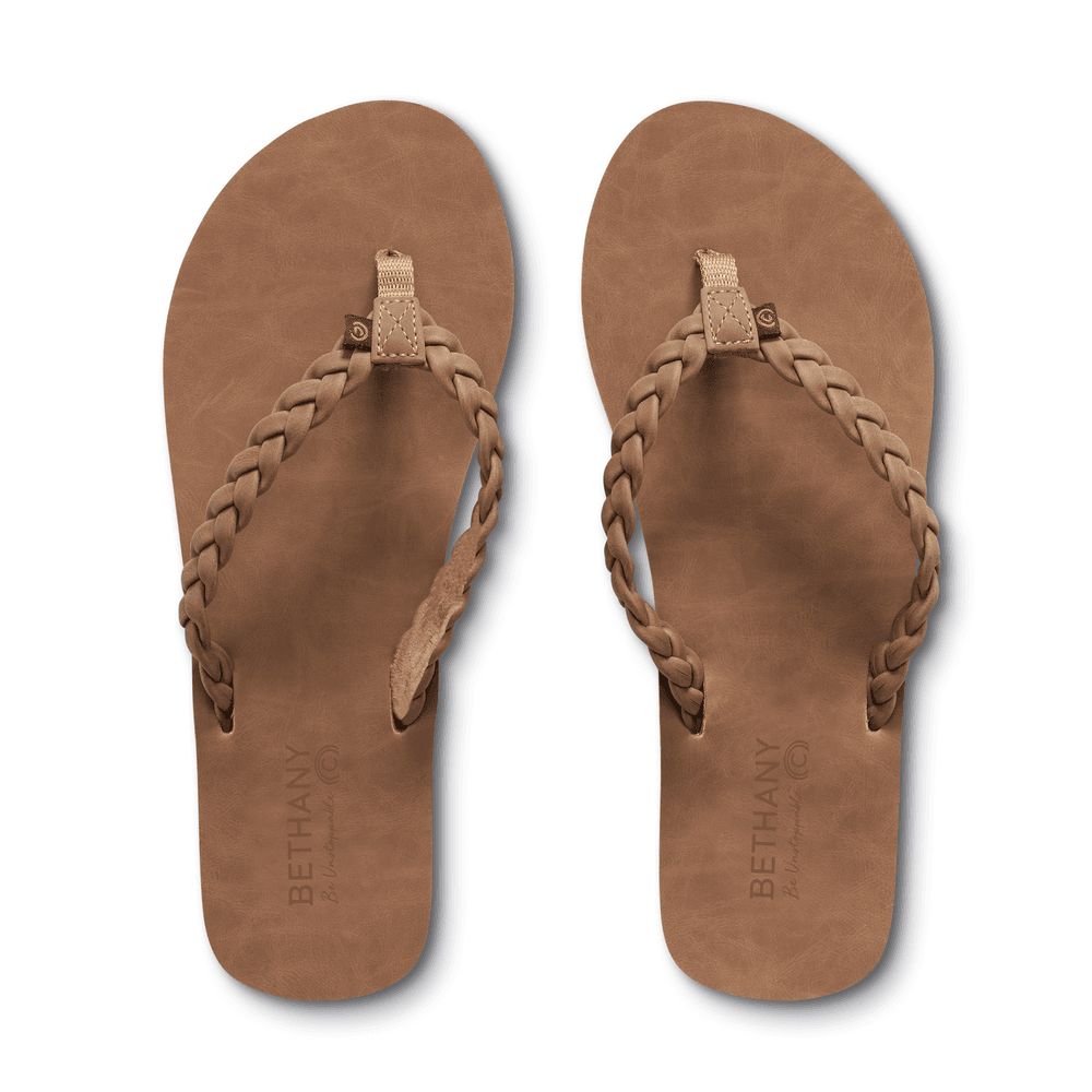Cobian - Women's Bethany Braided Pacifica Flip Flop - Tan
