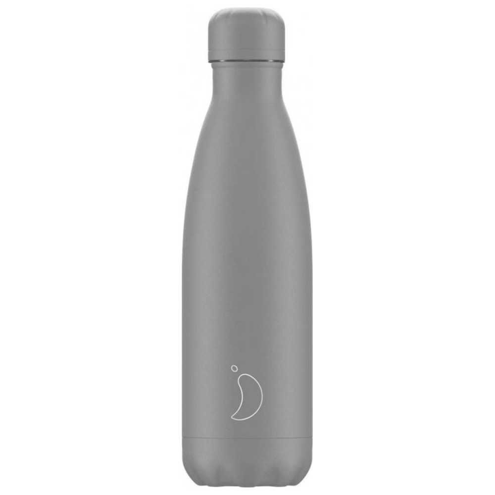 Chillys - Monochrome Stainless Steel Water Bottle - All Grey - 500 ml