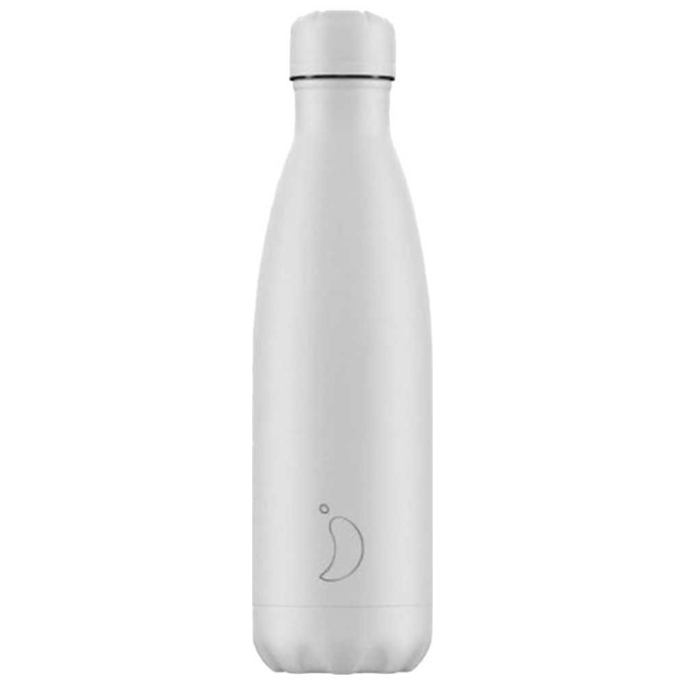 Chillys - Monochrome Stainless Steel Water Bottle - All White - 500 ml
