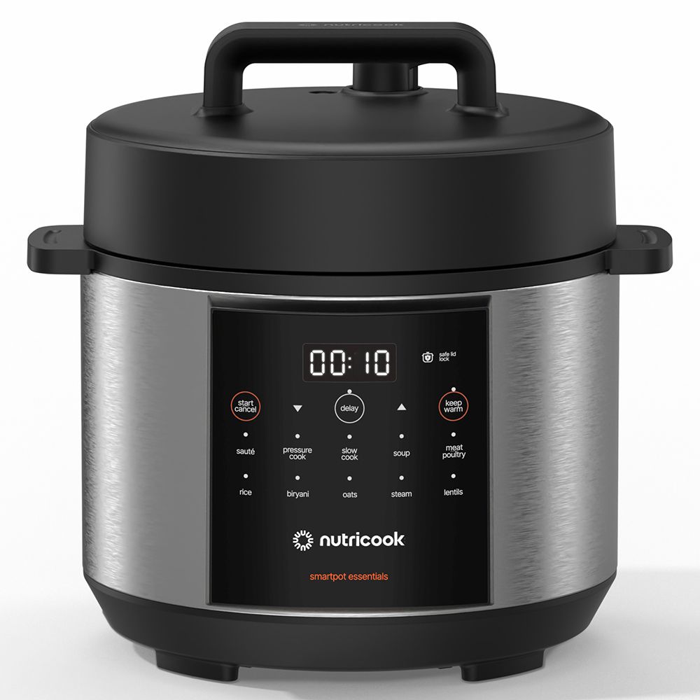 Nutricook - 9-In-1 Electric Pressure Cooker - Silver/Black - 4 L