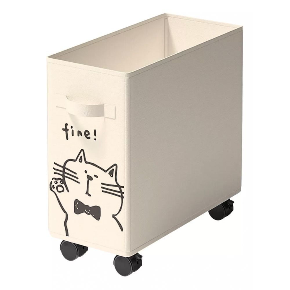 Ukr - Cat Printed Storage Basket With Wheels