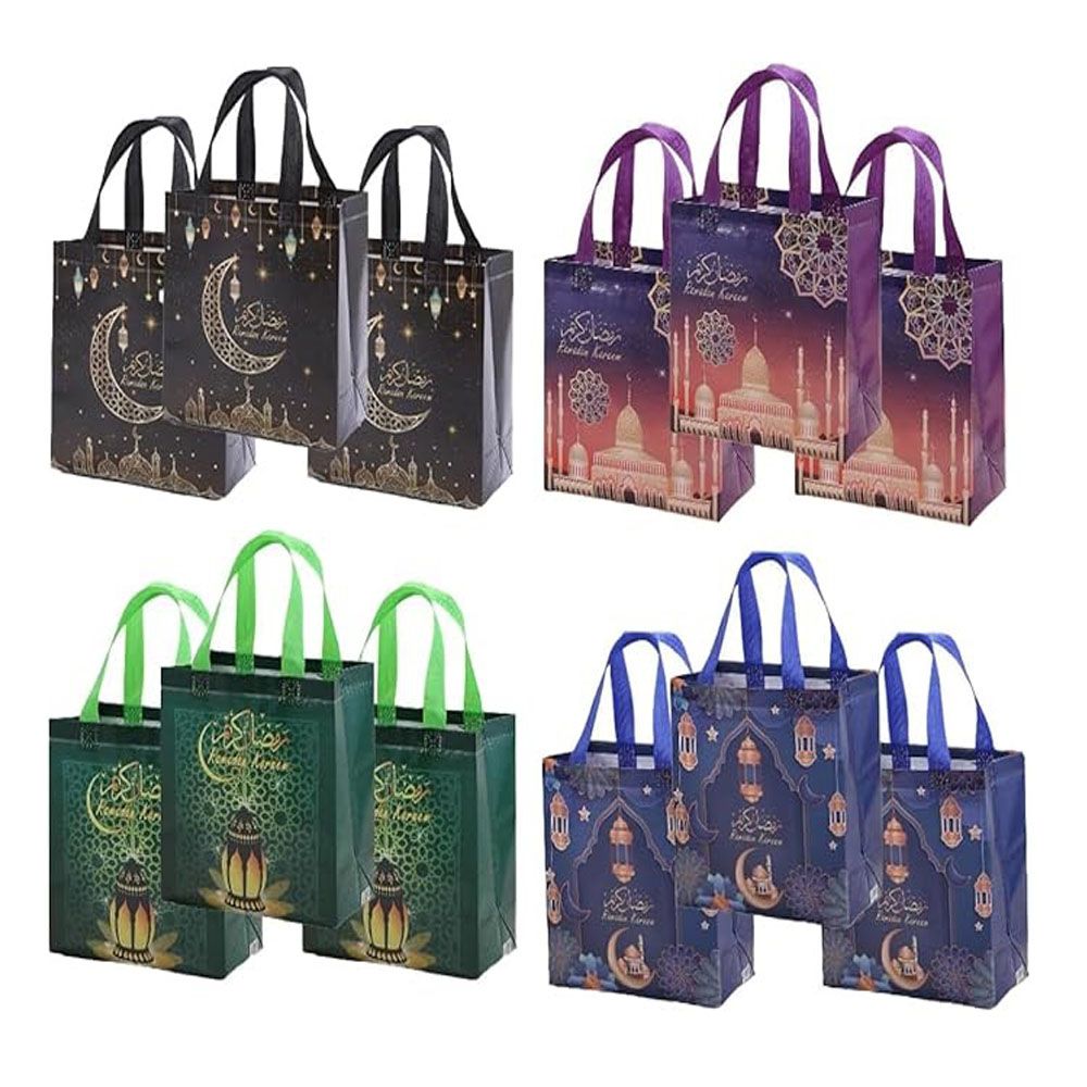 UKR - Ramadan Gift Bags With Handles - Multicolor - 12 Pcs