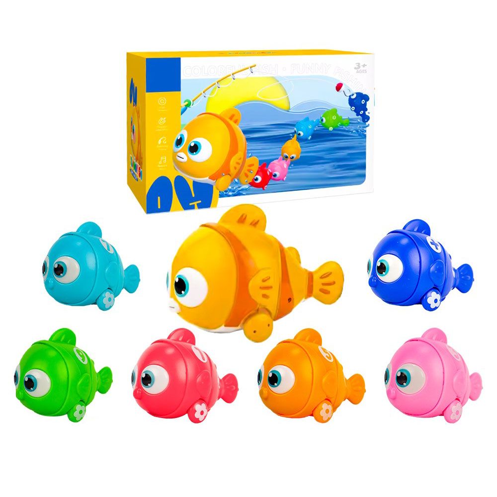 Ukr - Magnetic Electric Fishing Game Toy Set - 7 Pcs