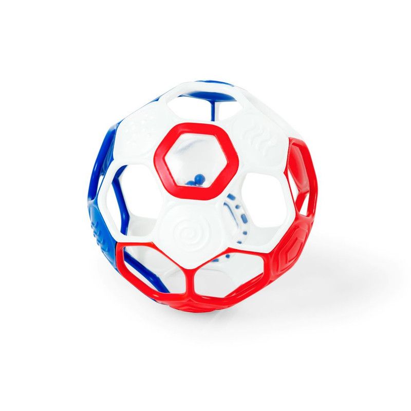 Bright Starts - Oball Grippin' Goals Rattle Soccer Ball - Red/White/Blue