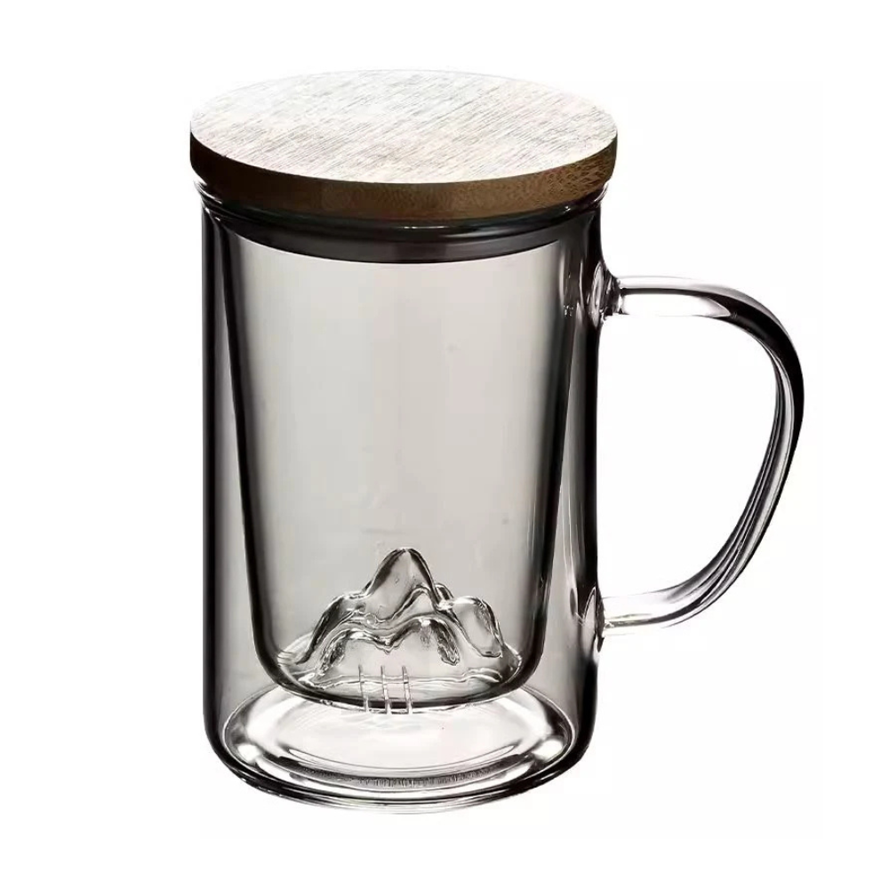 1Chase - Borosilicate Glass Tea Cup With Infuser & Lid - Clear - 500 ml