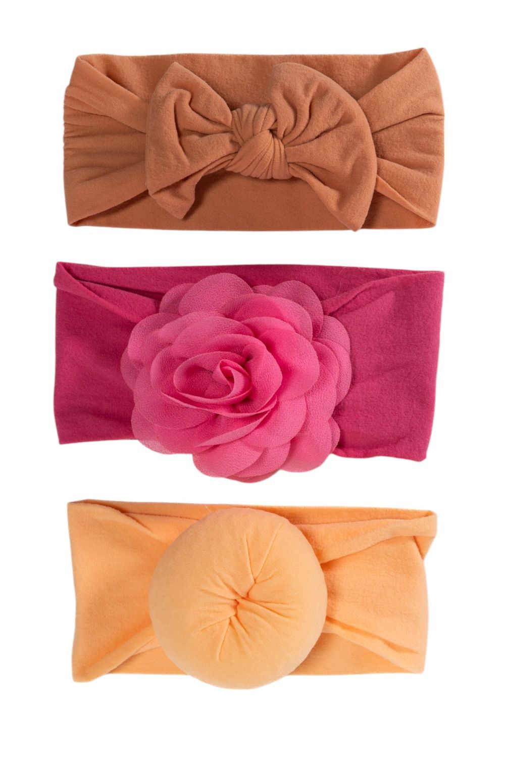 Bambimici - Aya Soft Baby Turban - Pack of 3 - Pink/Orange/Mustard Yellow