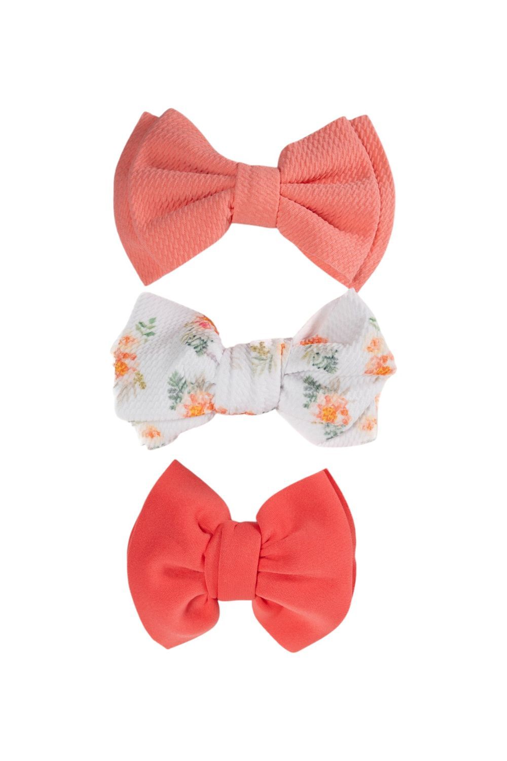 Bambimici - Baby's Mona Ribbon Bow Headband - Pack of 3 - White/Pink/Peach