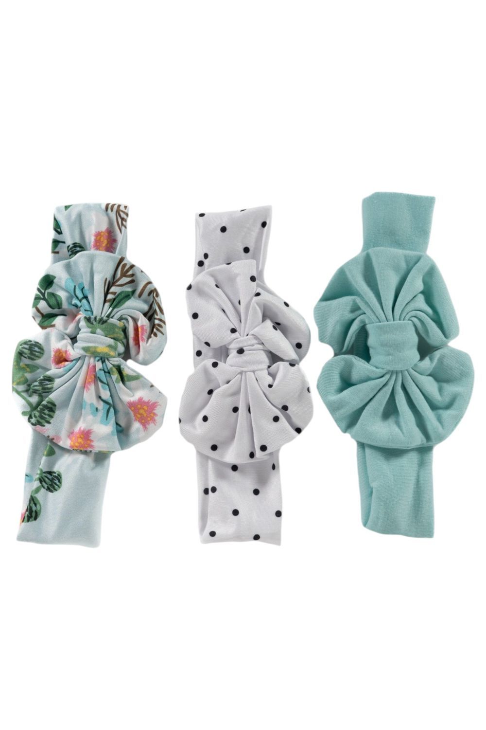Bambimici - 3pc-Set - Olivia Ribbon Headband - Polka Dot And Flower