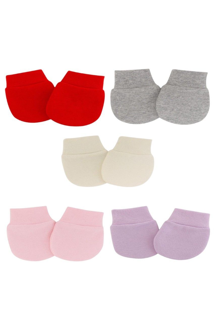 Bambimici - 5pc-Set - Little Snuggles Baby Mittens - H - Multicolor