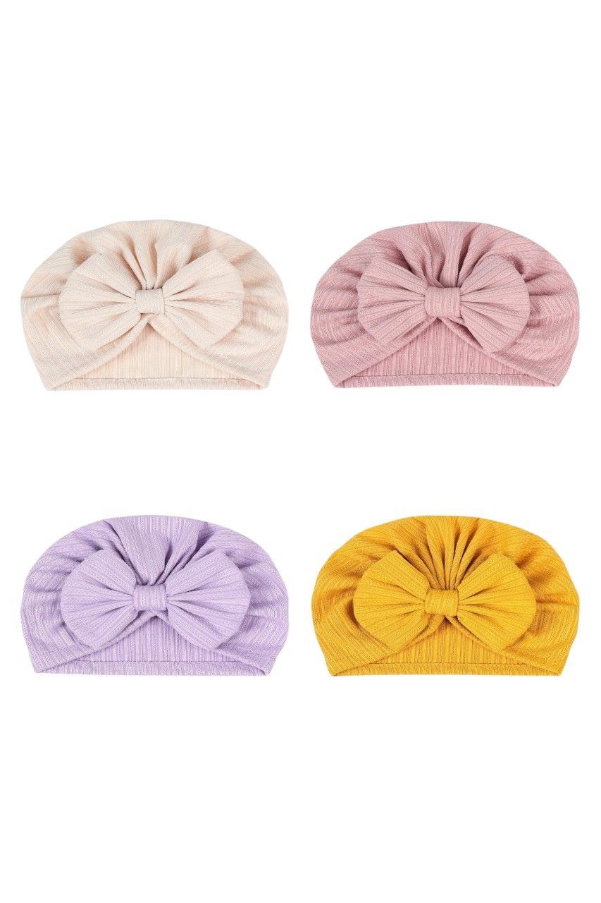 Bambimici - Babybow Turban Hat - Set 2 - 4 Pcs