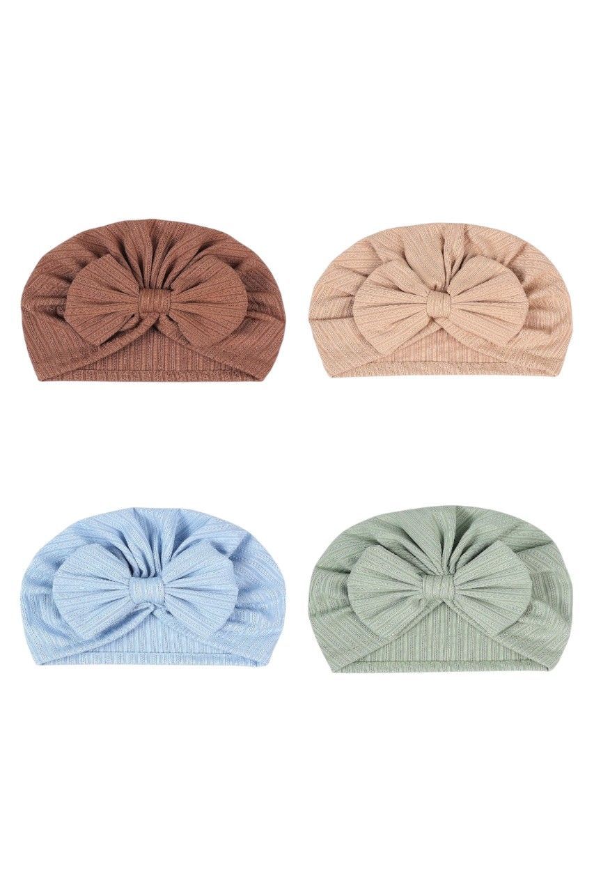 Bambimici - Babybow Turban Hat - Set 3 - 4 Pcs