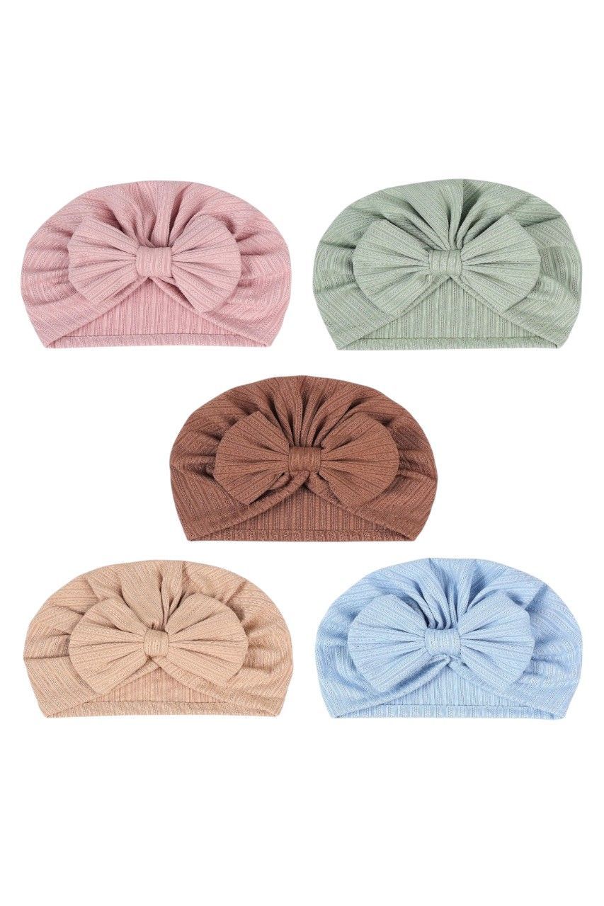 Bambimici - Babybow Turban Hat - Set 2 - 5 Pcs