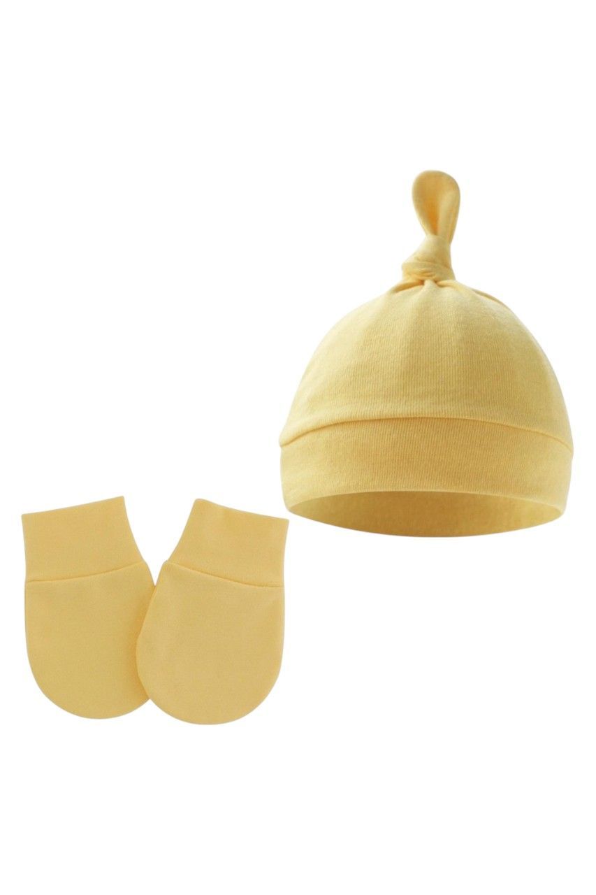 Bambimici - 2pc-Set - Tinytops Baby Beanie And Mittens - Yellow
