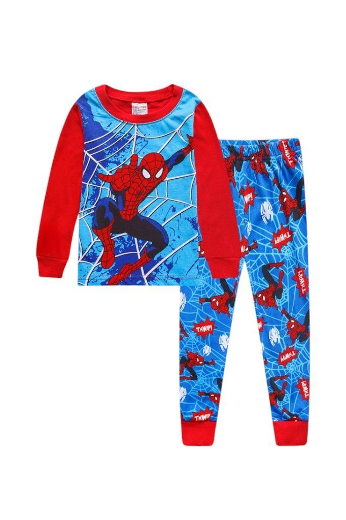 Daniel - 2pc-Set - Boy's Webbed Wonder Printed Pyjama Top And Pants - Multicolor