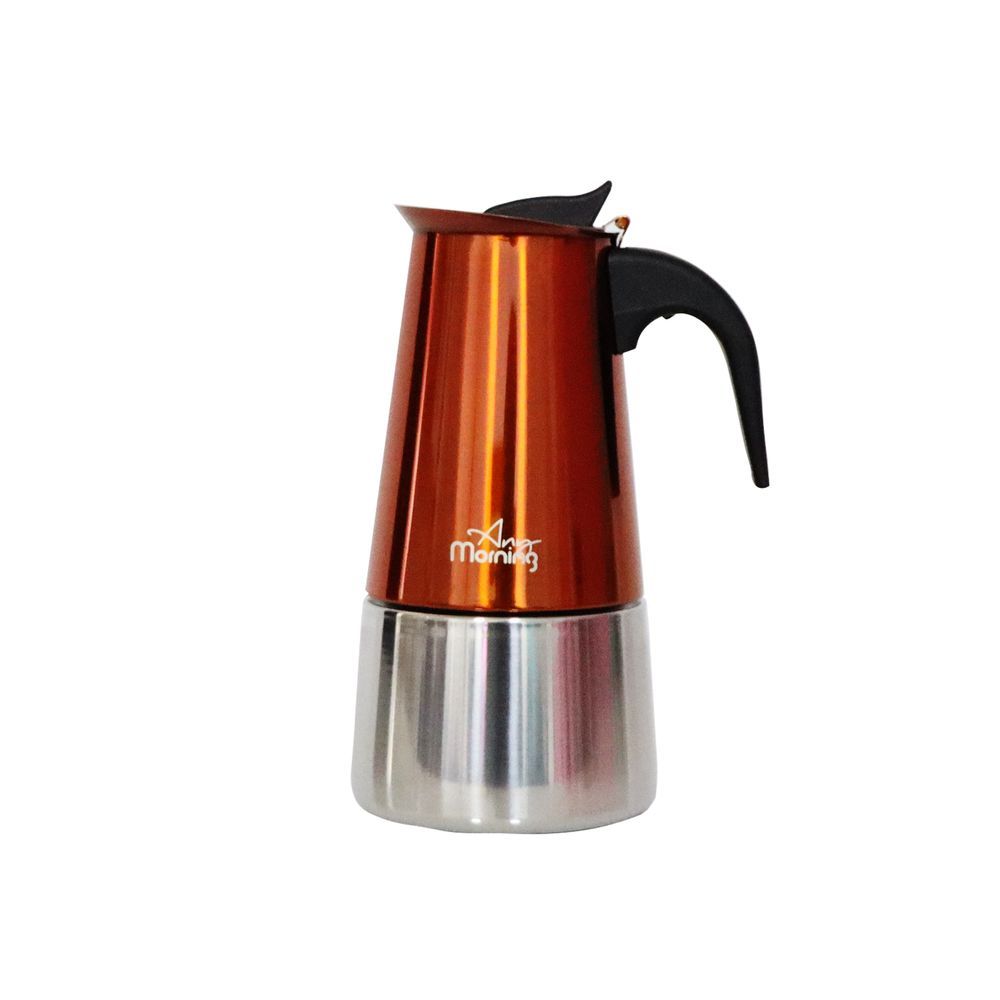 Any Morning - Stovetop Espresso Coffee Maker Induction Moka Pot - Copper - 300ml