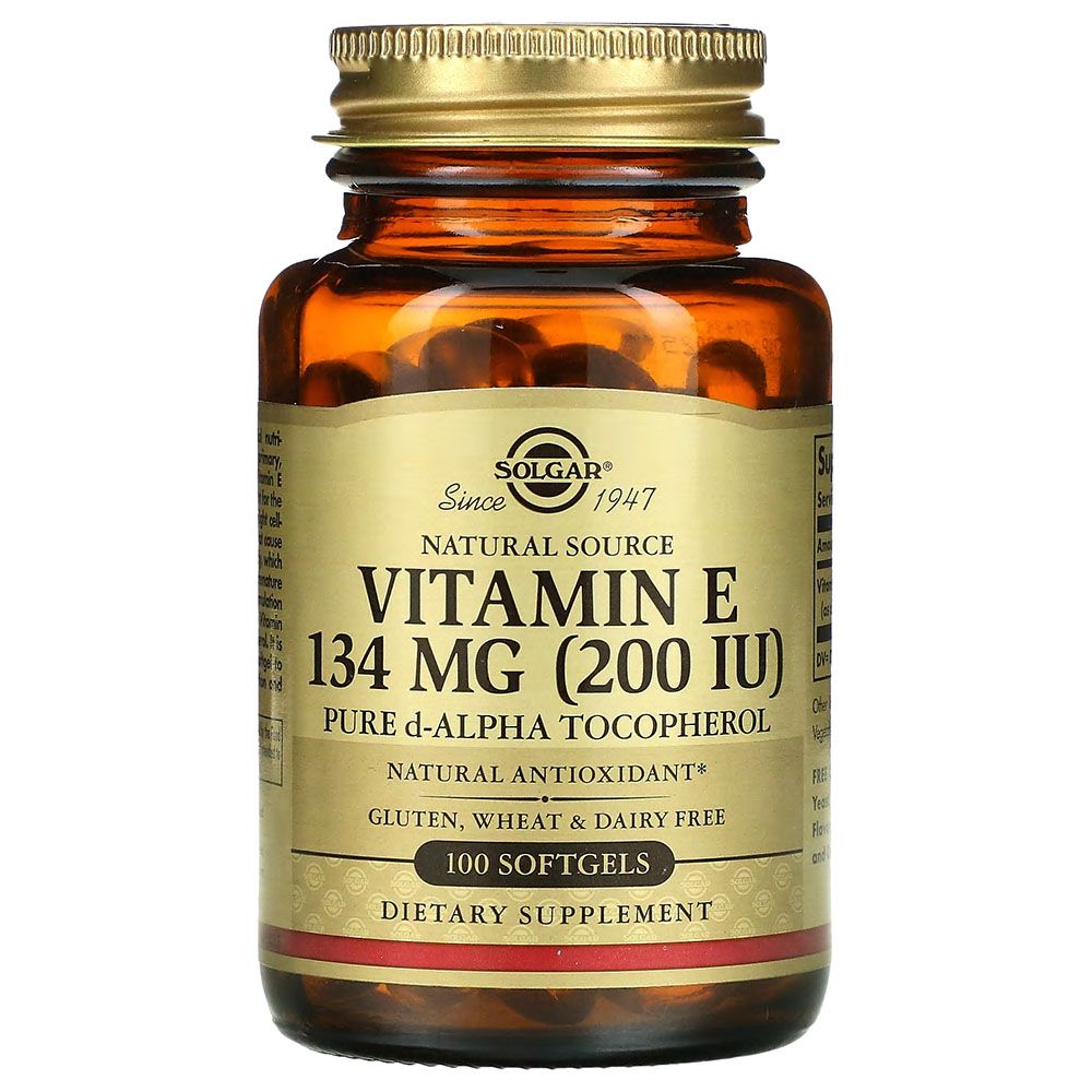 Solgar - Vitamin E 200 IU D-Alpha-Tocopherol Softgels - 100's