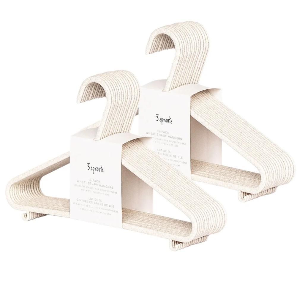 3 Sprouts - Wheat Straw Hanger - 30pcs - Cream