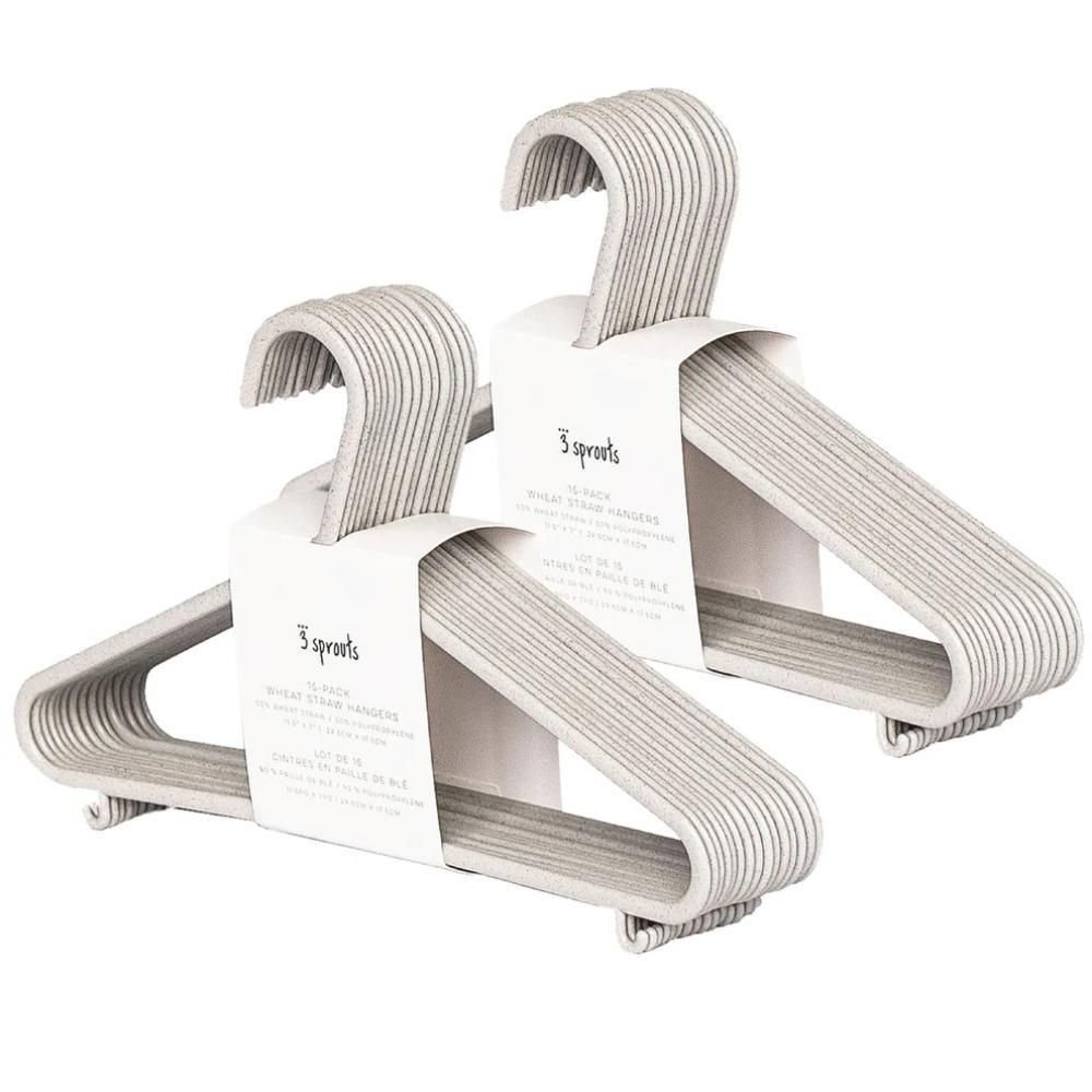 3 Sprouts - Wheat Straw Hanger - 30pcs - Gray