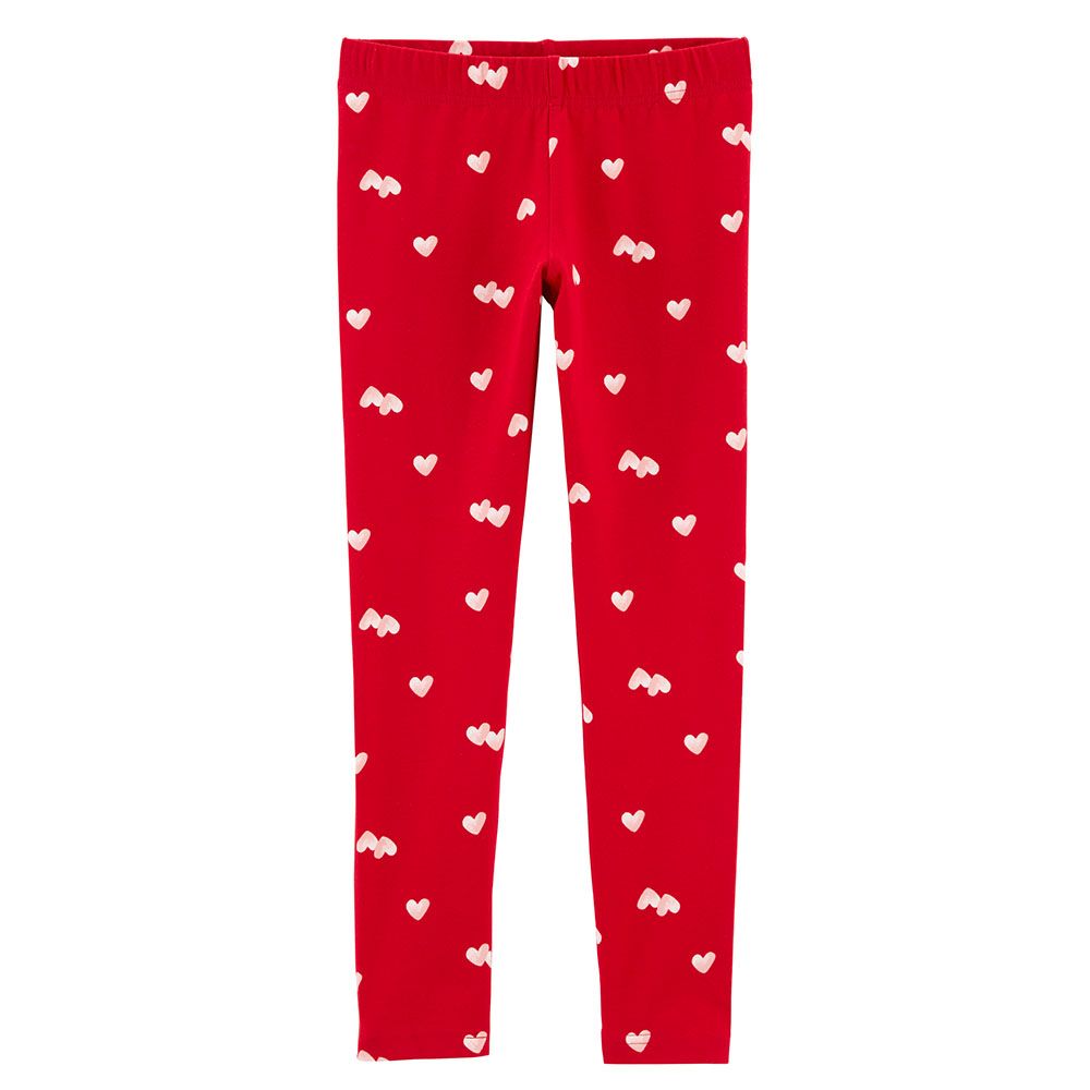 Carters - Girls Valentine's Day Heart Leggings - Red
