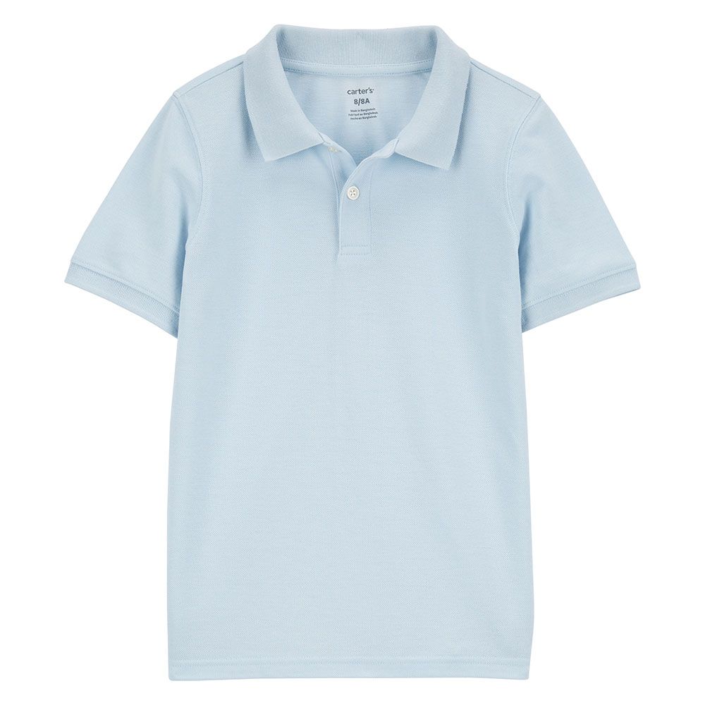 Carters - Boys Ribbed Collar Polo Shirt - Blue