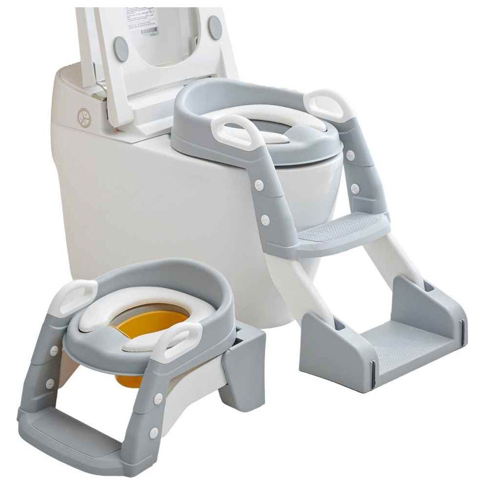 Baybee - Vega 2-in-1 Convertible Western Toilet Potty Seat - Grey