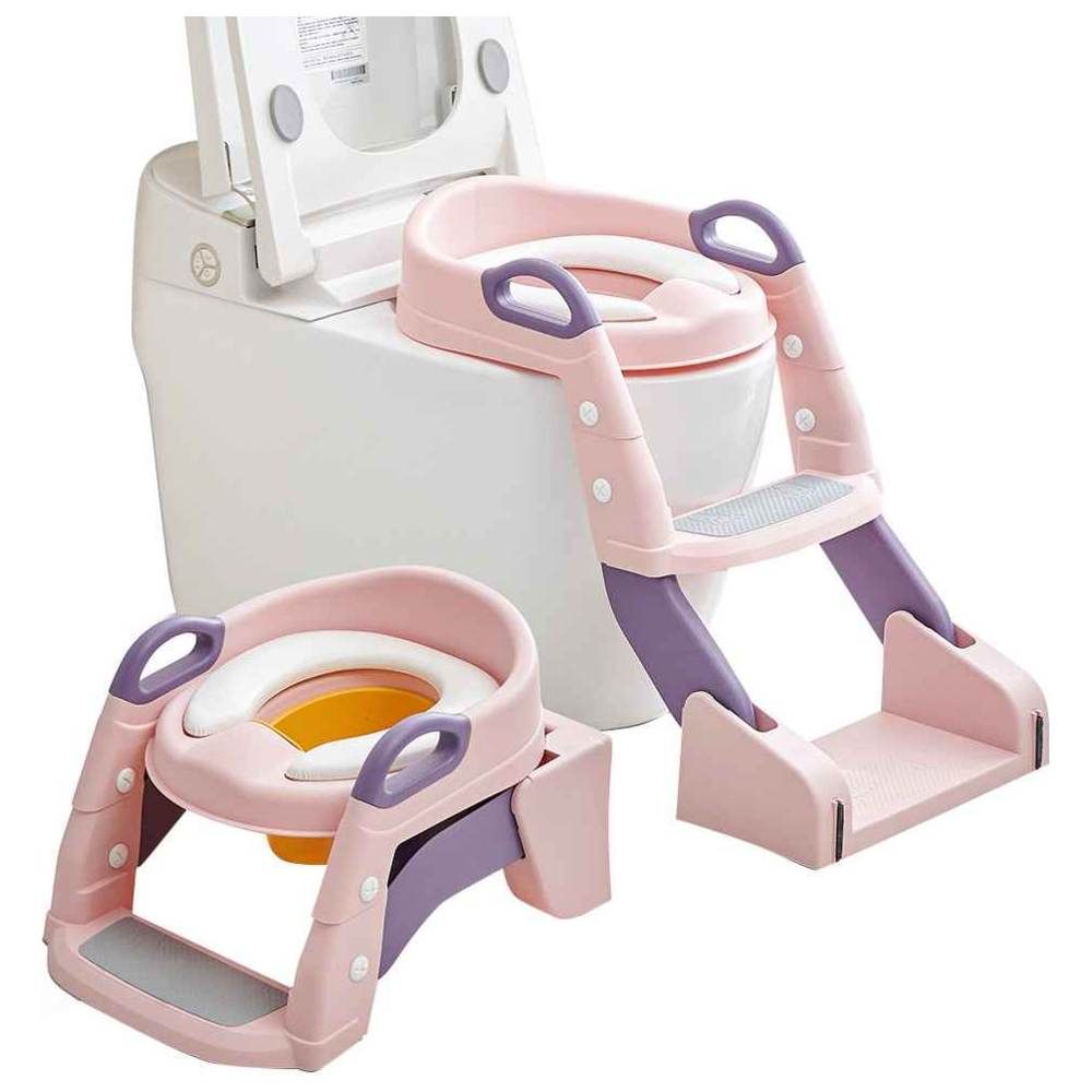 Baybee - Ponyta Baby Potty Seat With Closing Lid - Rose Pink/Purple