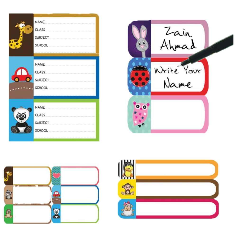 Simplistic - Essential Label Waterproof Name Sticker - 60 Pcs