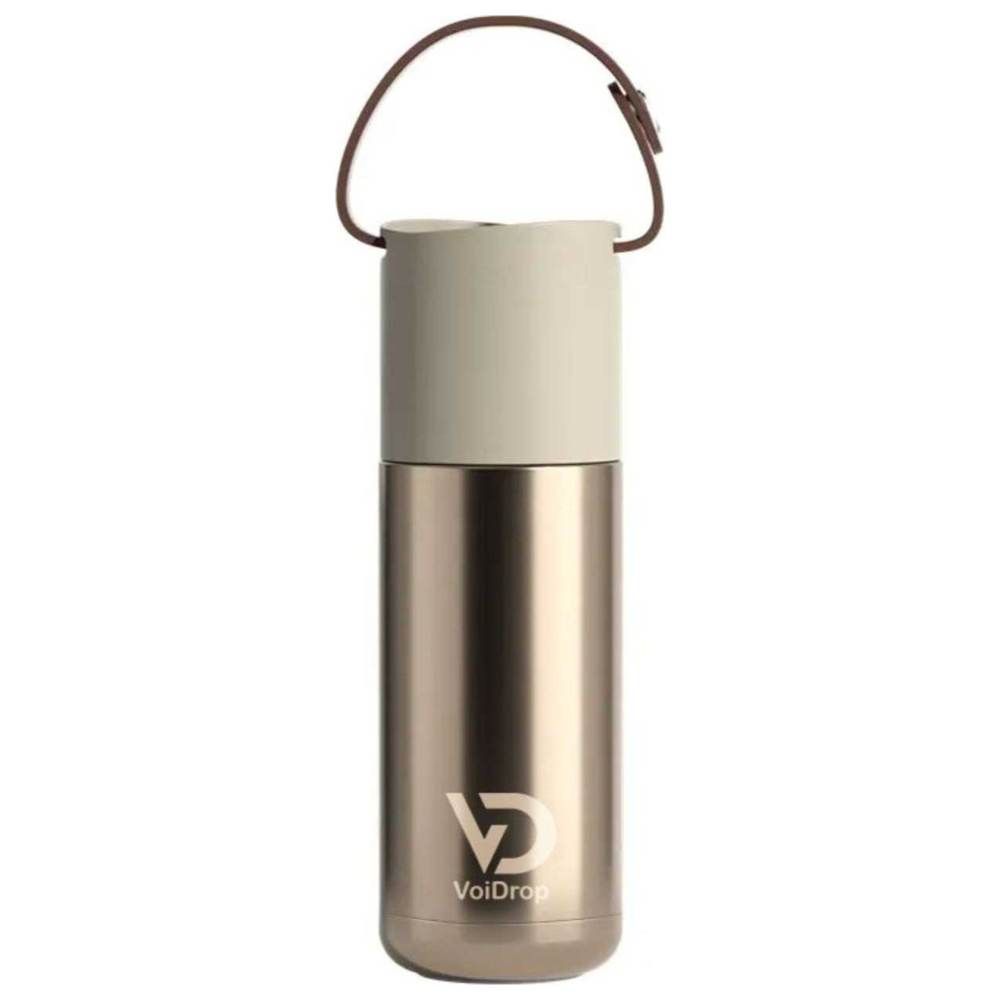 Voidrop - Insulated Thermos Bottle w/ Silicon Strap - Natural Titanium - 350 ml