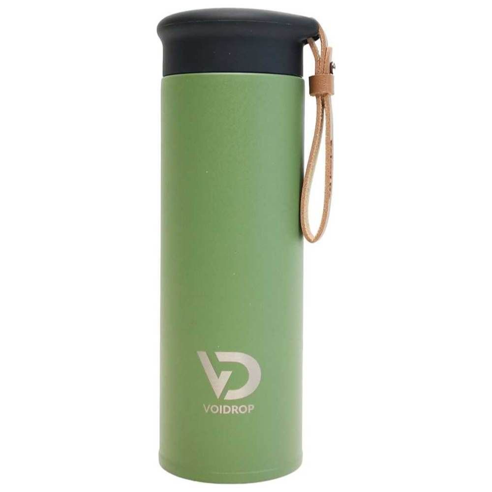 Voidrop - Insulated Water Bottle w/ Filter & PU Strap - Mose Green - 450 ml