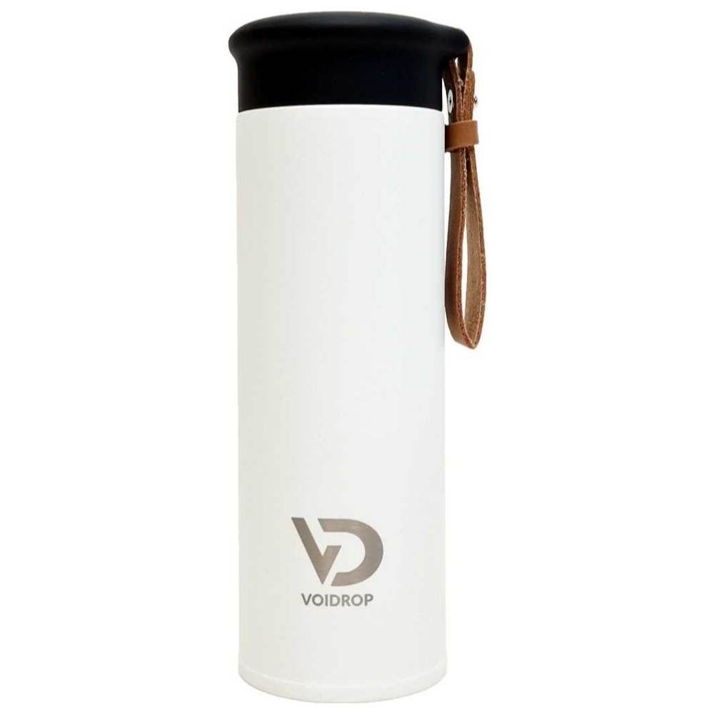 Voidrop - Insulated Water Bottle w/ Filter & PU Strap - Snow White - 450 ml