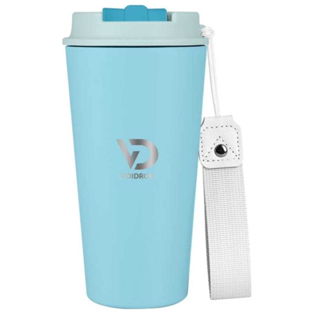 Voidrop - Insulated Travel Coffee Mug w/ Sipper & Strap - Sky Blue - 500 ml