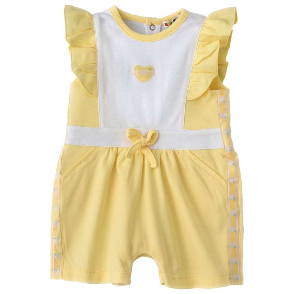 Boo Boo - Baby Girl Romper - Yellow/White
