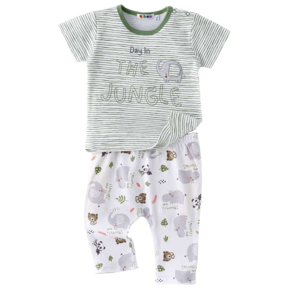 Boo Boo - 2pc-Set - Stripe T-Shirt & Leggings - Grey