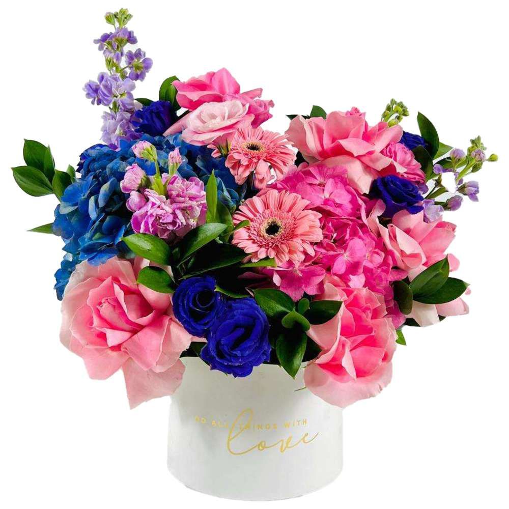 باقة زهور بنفسجية متوهجة من RR Luxury Flowers