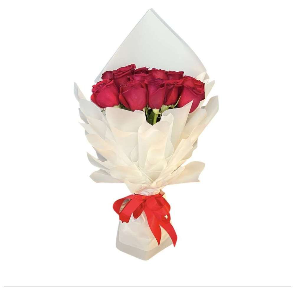 RR Luxury Flowers - Solo Flora Bouquet - White/Red