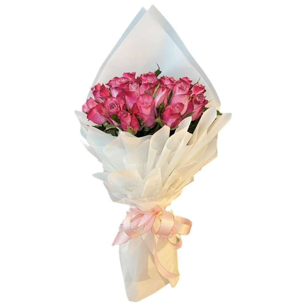 RR Luxury Flowers - Solo Flora Bouquet - White/Pink
