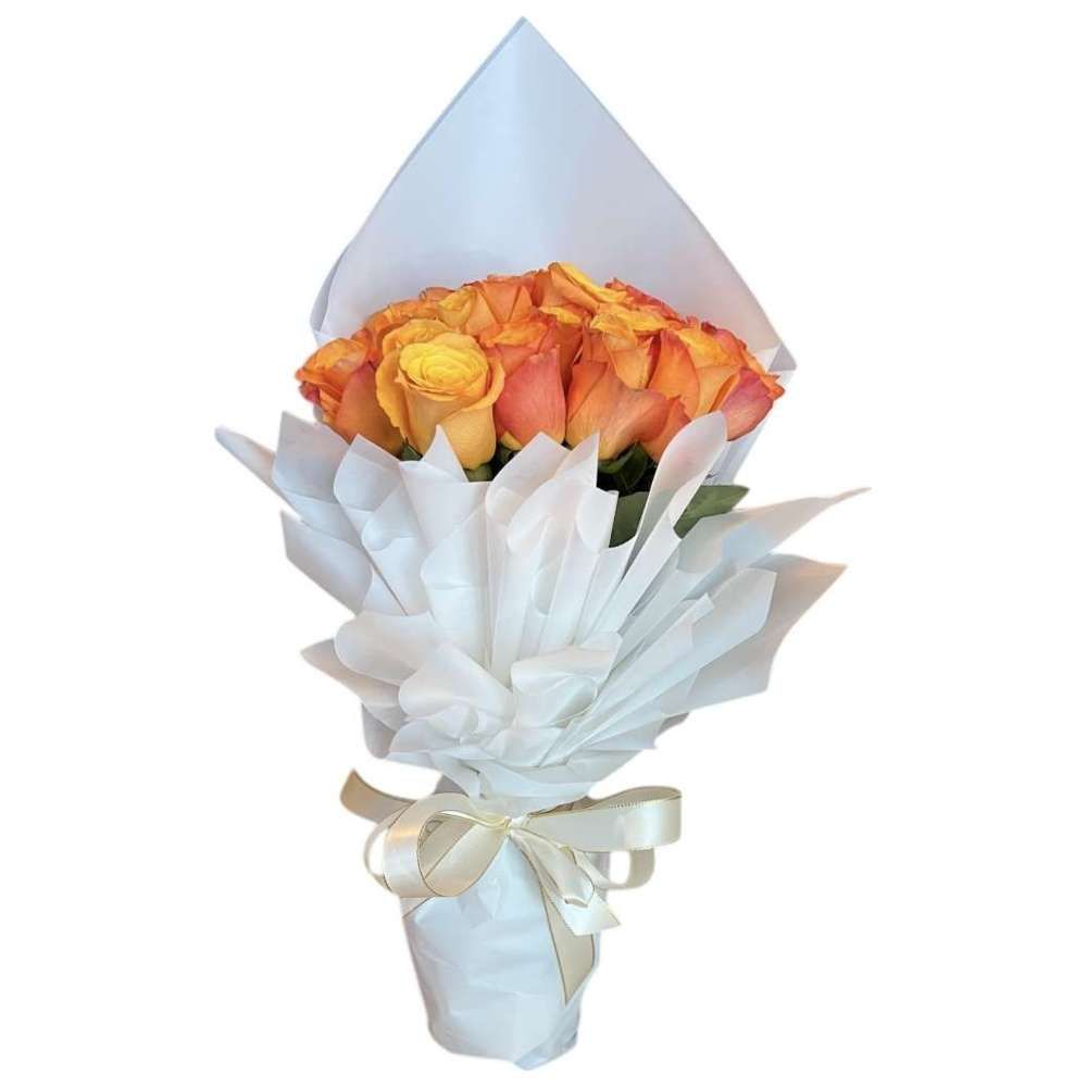 RR Luxury Flowers - Solo Flora Bouquet - Cream/Orange