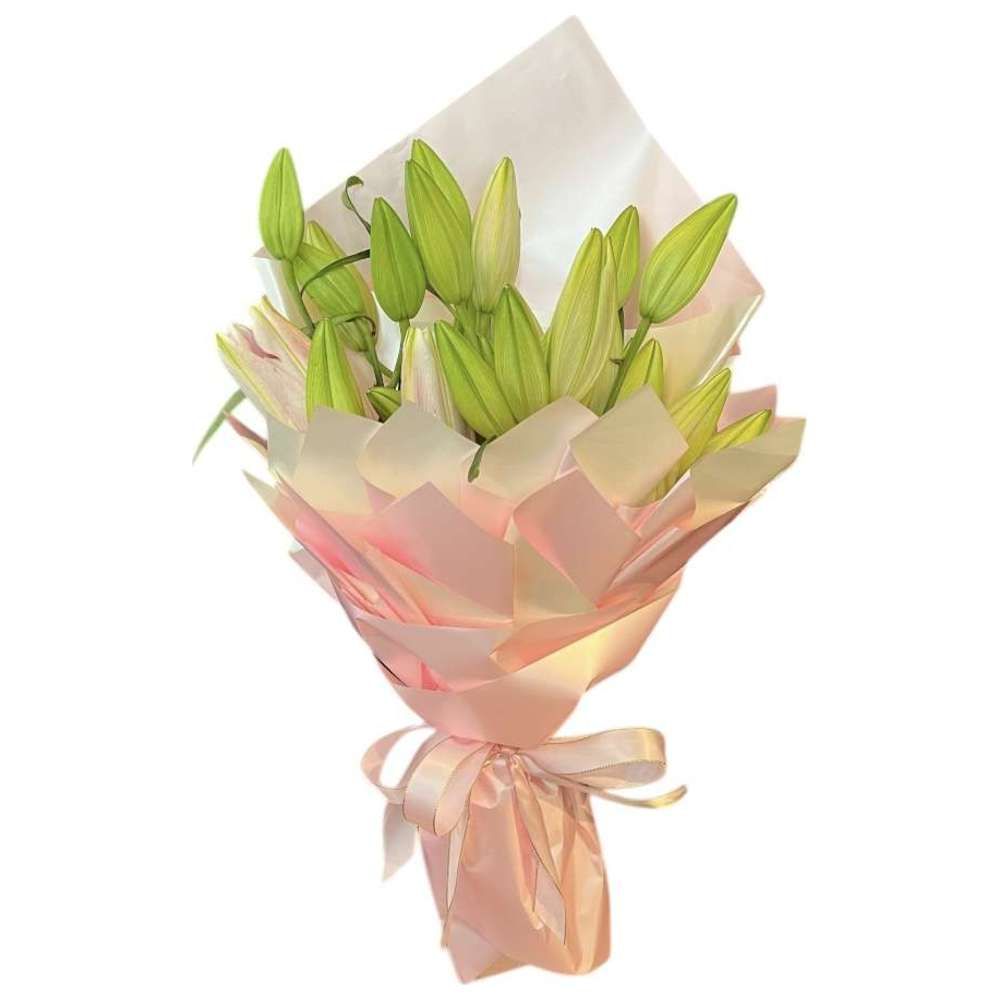 RR Luxury Flowers - Solo Lily Flower Bouquet - Pink