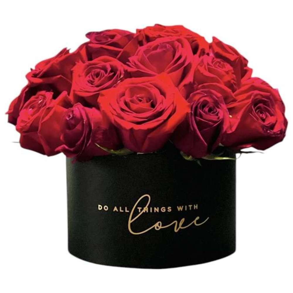 RR Luxury Flowers - Botanica Rose Flower Bouquet - Red/Black