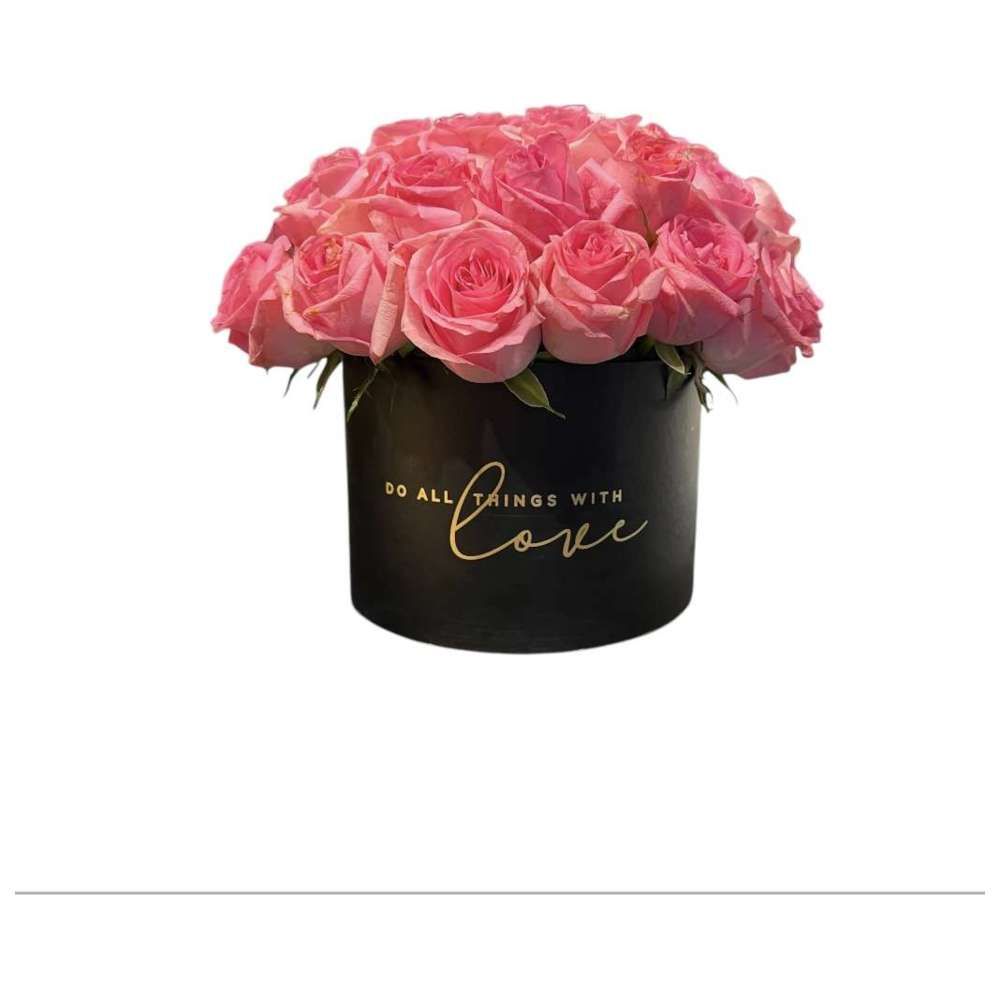 RR Luxury Flowers - Botanica Rose Flower Bouquet - Pink/Black