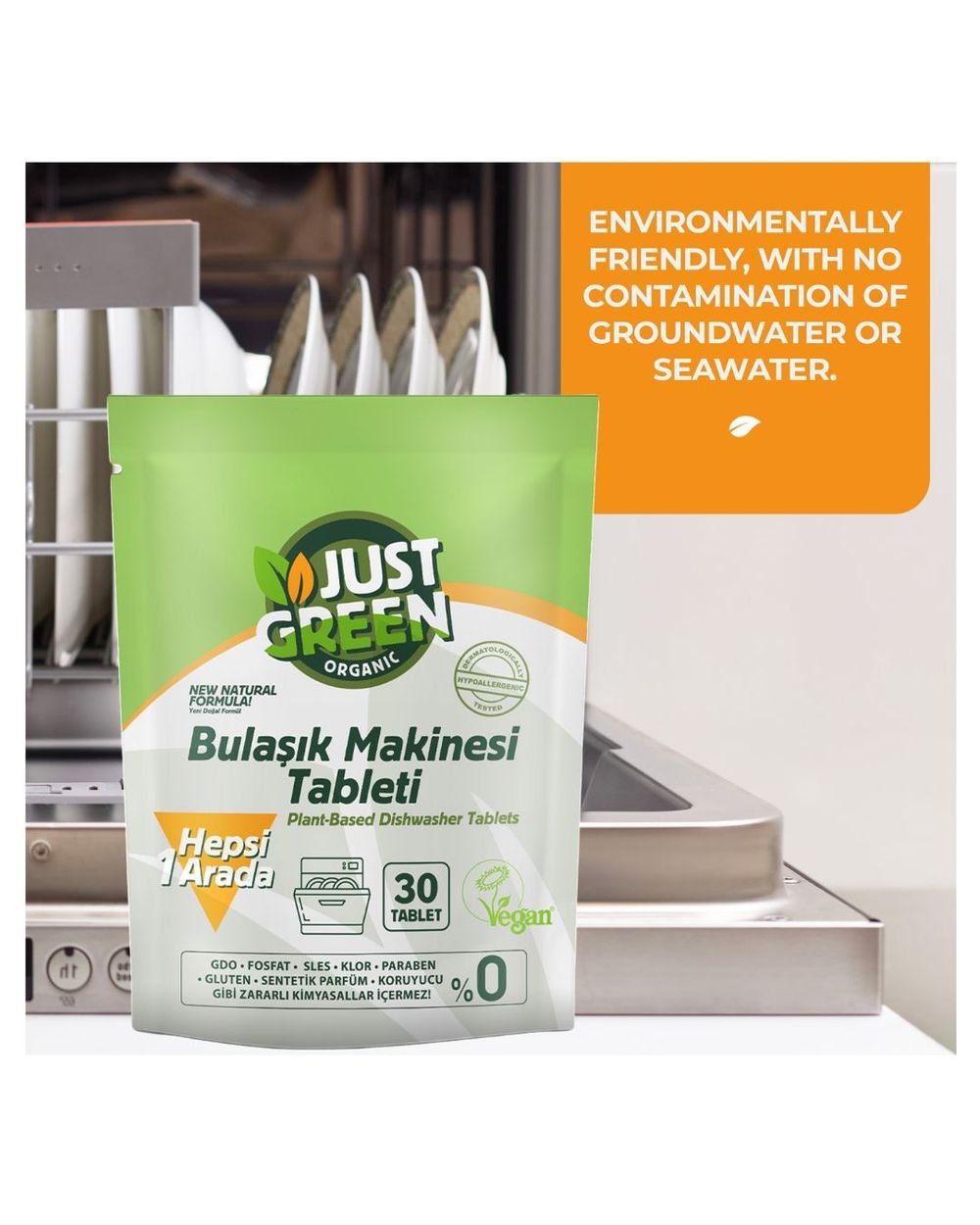 Just Green Organic - Dishwasher Tablets - 30 Tablet