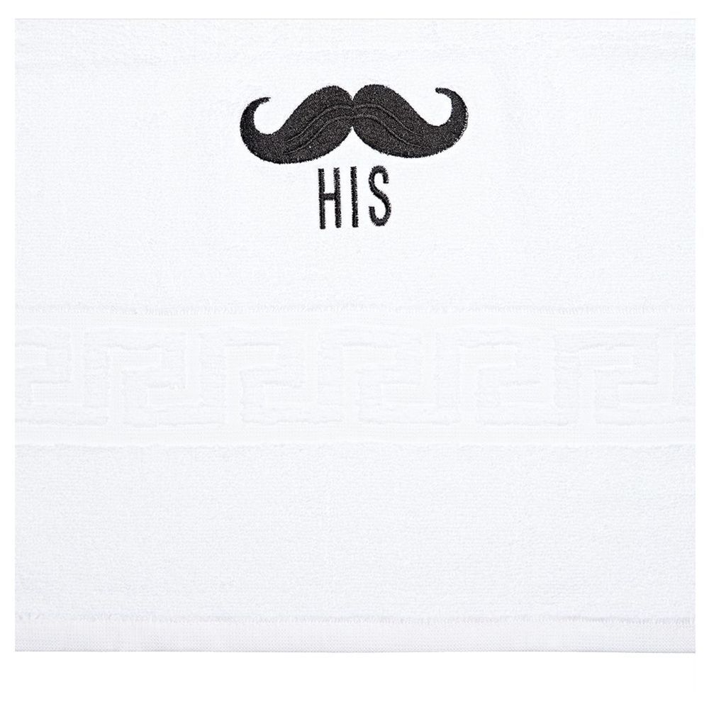 BYFT - Premium Mr. Mustache Hand Towel - White