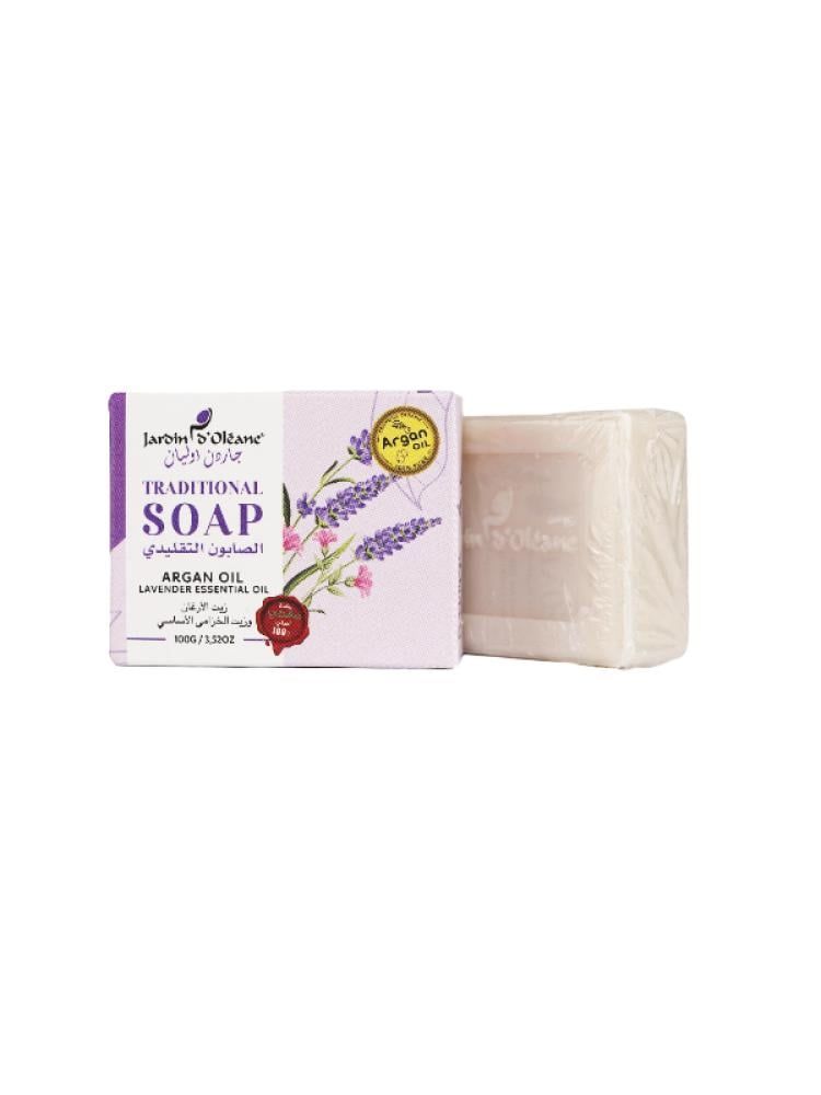 Jardin D’oleane - Traditional Soap With Argan Oil And Lavender Essential Oil - 100g
