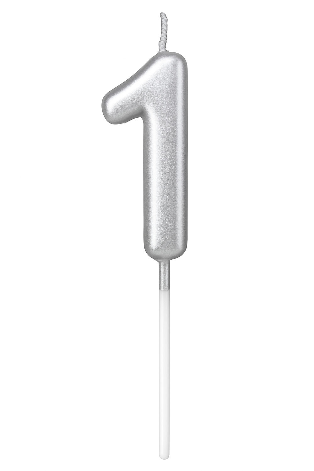 Share The Love Number 1 Birthday Candle - Silver