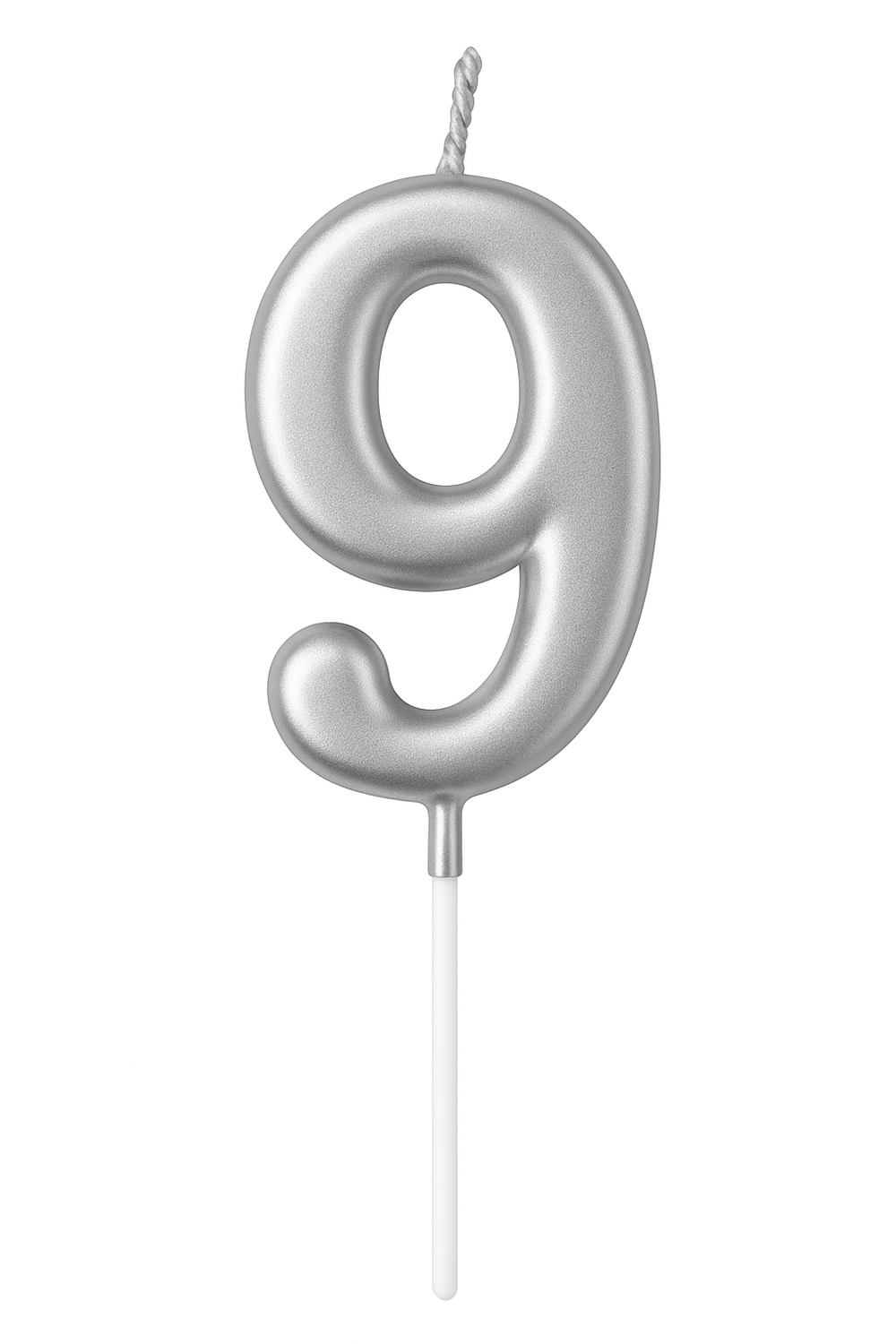 شارك الحب - شمعة عيد ميلاد رقم 9 - فضية