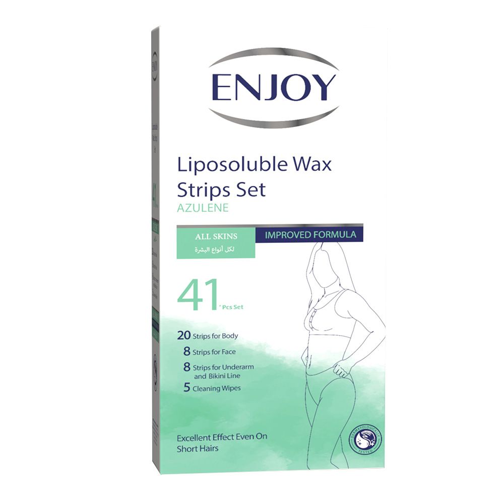 Enjoy - Liposoluble Wax Strips Set For All Skins - Azulene - 41 Pcs