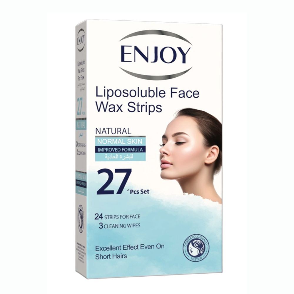Enjoy - Liposoluble Face Wax Strips Set For Normal Skin - Natural - 27 Pcs