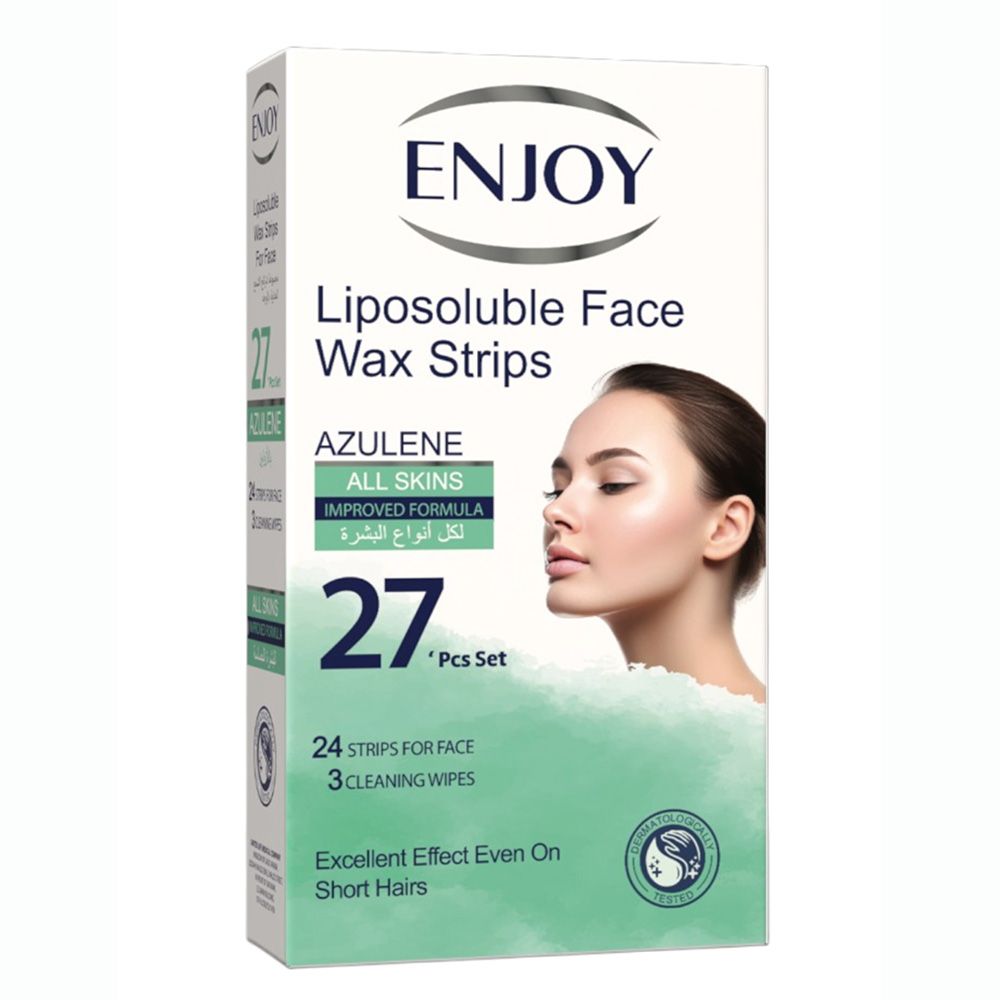 Enjoy - Liposoluble Face Wax Strips Set For All Skins - Azulene - 27 Pcs